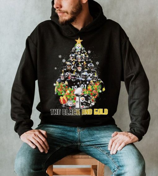 The Black And Gold Trees Team Steelers Christmas Shirt