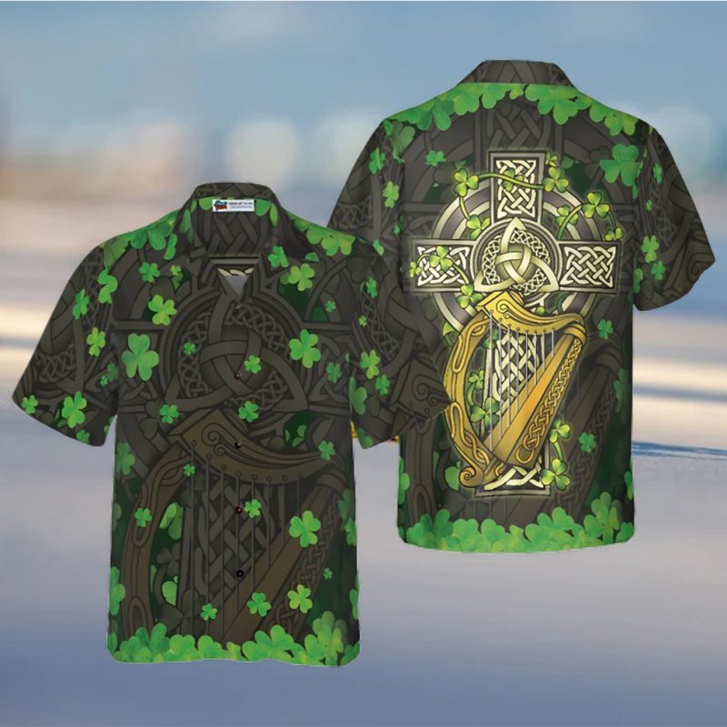 The Celtic Cross Harp Irish Proud Hawaiian Shirt