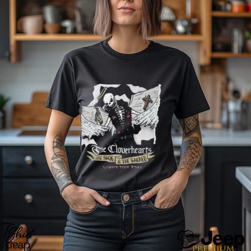 The Cloverhearts Winter EU Germany Tour 2023 Frankfurt Merch, The Cloverhearts Sick And Scared Skeleton Winter Tour T Shirt