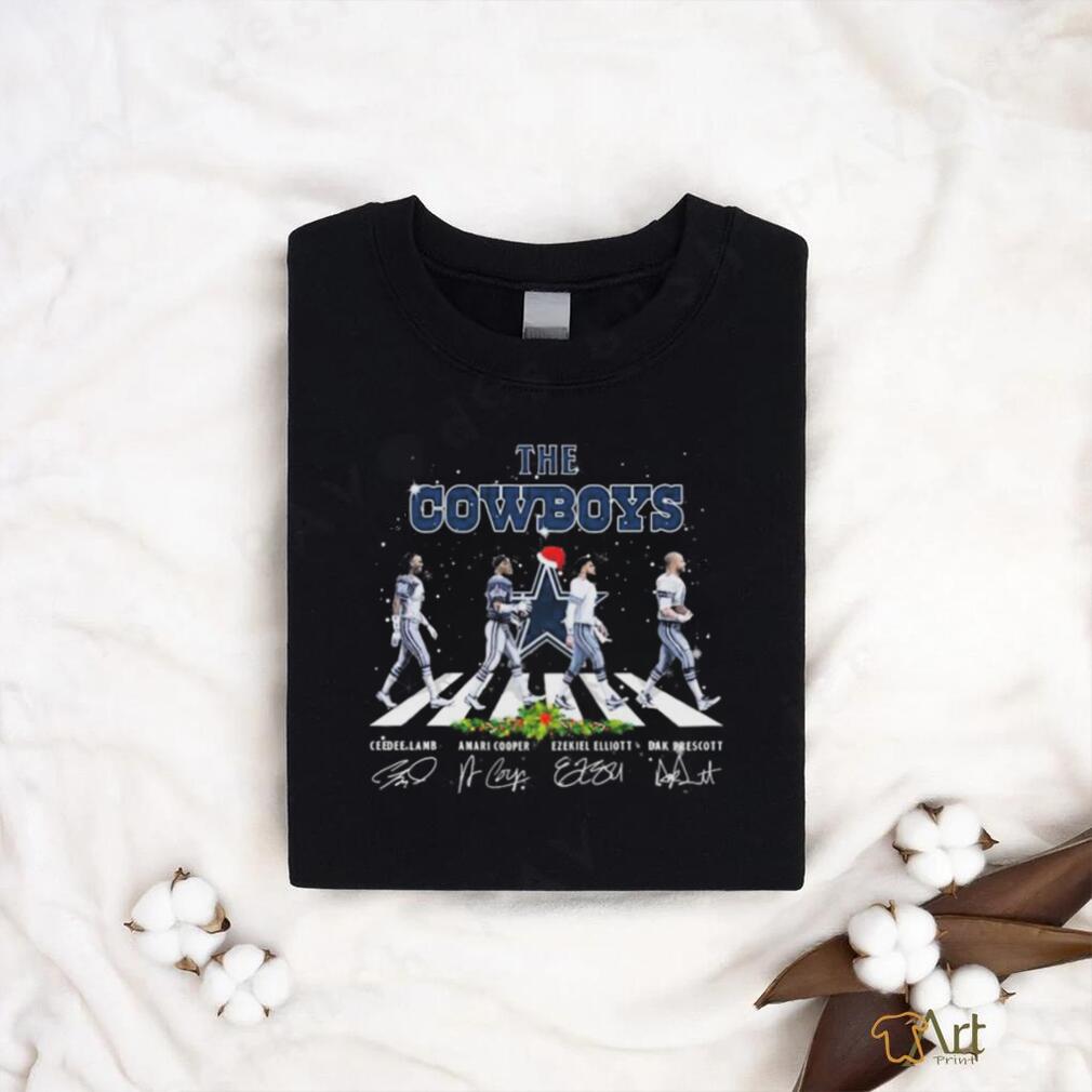 The Cowboys Christmas Abbey Road Ceedee Lamb Amari Cooper Ezekiel Elliott And Dak Prescott Signatures shirt