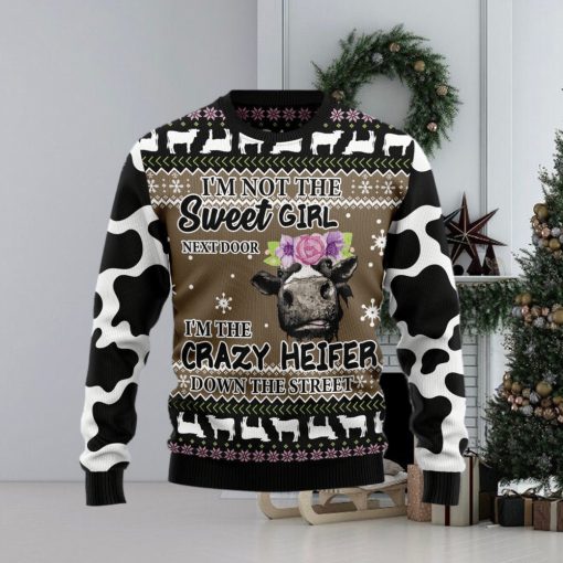 The Crazy Heifer Ugly Christmas Sweater Gift Men Women