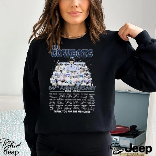 The Dallas Cowboys 64th Anniversary 1960 2024 Thank You The Memories Signatures Shirt