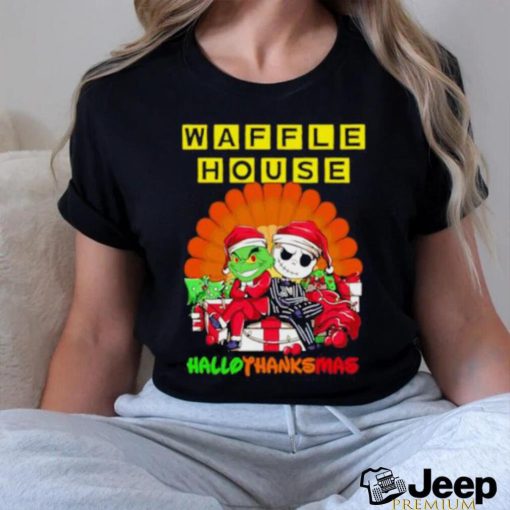 The Grinch And Jack Skellington Waffle House Hallothanksmas 2023 Shirt