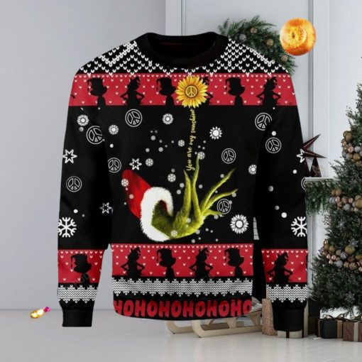 The Grinch And Sunflower You Are My Sunshine Christmas Ugly Sweater