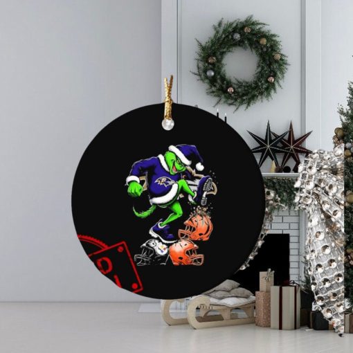 The Grinch Baltimore Ravens Stomp On NFL Teams Christmas Ornament