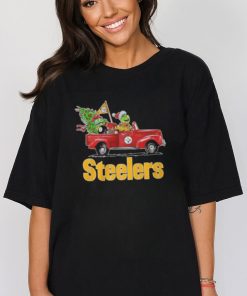 The Grinch Drive Car Pittsburgh Steelers Christmas Classic T Shirt