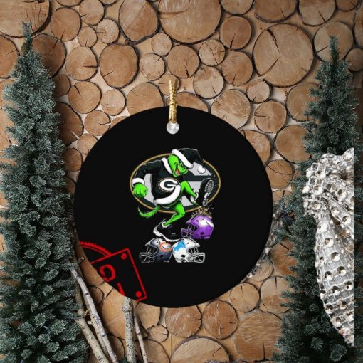 The Grinch Green Bay Packers Stomp On NFL Teams Christmas Ornament