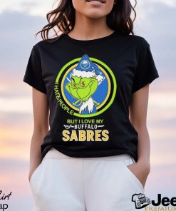 The Grinch I Hate People But I Love My Buffalo Sabres Logo T Shirt