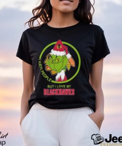 The Grinch I Hate People But I Love My Chicago Blackhawks Logo T Shirt