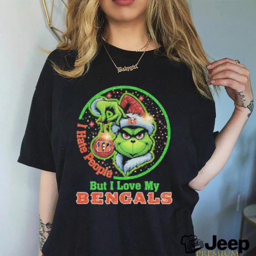 The Grinch I Hate People But I Love My Cincinnati Bengals Diamonds Christmas Shirt