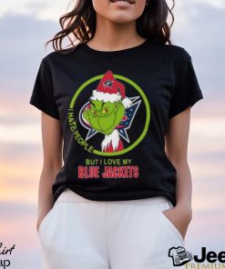 The Grinch I Hate People But I Love My Columbus Blue Jackets Logo T Shirt