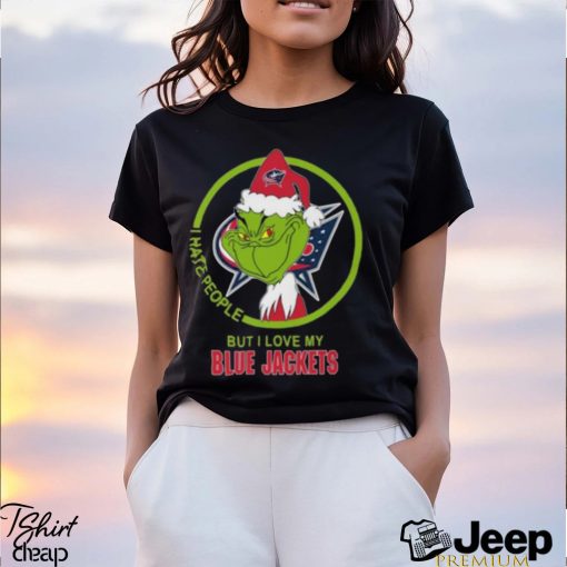 The Grinch I Hate People But I Love My Columbus Blue Jackets Logo T Shirt