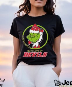 The Grinch I Hate People But I Love My New Jersey Devils Logo T Shirt