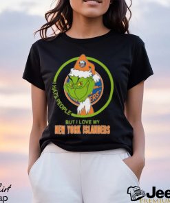 The Grinch I Hate People But I Love My New York Islanders Logo T Shirt