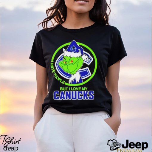 The Grinch I Hate People But I Love My Vancouver Canucks Logo T Shirt