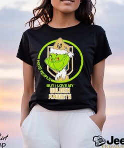 The Grinch I Hate People But I Love My Vegas Golden Knights Logo T Shirt