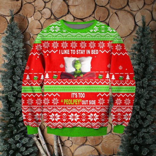 The Grinch I Like To Stay In Bed Ugly Christmas Sweater Perfect Holiday Gift