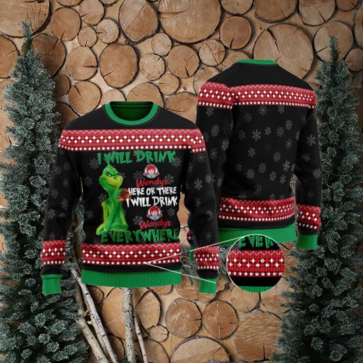 The Grinch I Will Drink Here Or There Ugly Xmas Christmas Sweater Christmas Gift