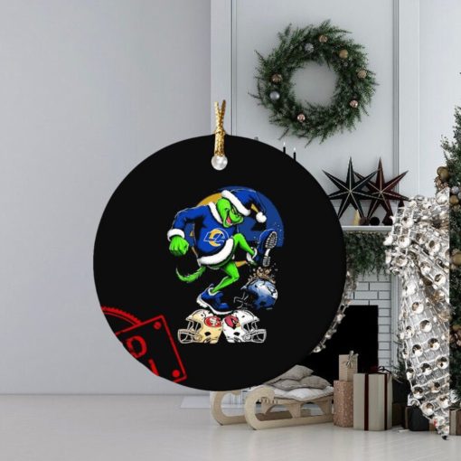 The Grinch Los Angeles Rams Stomp On NFL Teams Christmas Ornament