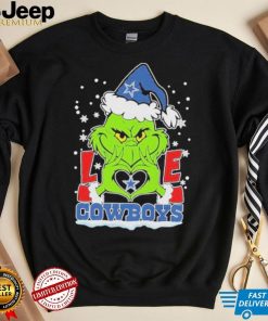 The Grinch Love Heart Dallas Cowboys Football Christmas T shirt