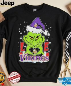 The Grinch Love Heart Minnesota Vikings Football Christmas 2023 Shirt