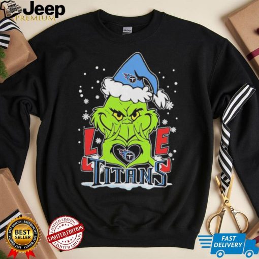 The Grinch Love Heart Tennessee Titans Football Christmas 2023 Shirt