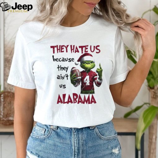 The Grinch Middle Finger They Hate Us Because Ain’t Us Alabama Crimson Tide Christmas Shirt