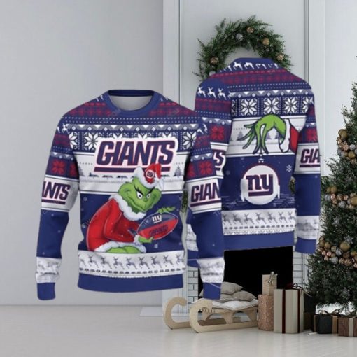 The Grinch New York Giants All Over Print 3D Ugly Christmas Sweater Xmas 3D Printed Christmas Sweater Gift