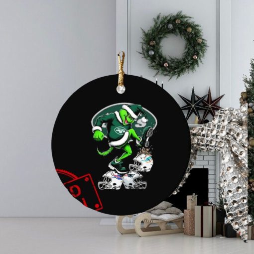 The Grinch New York Jet Stomp On NFL Teams Christmas Ornament