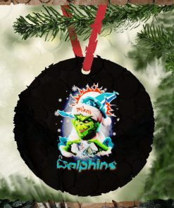 The Grinch Santa love Miami Dolphins Christmas ornament