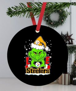 The Grinch Santa love Pittsburgh Steelers ornament