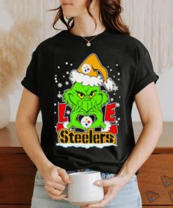 The Grinch Santa love Pittsburgh Steelers shirt