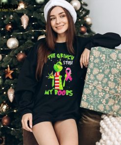 The Grinch Stole My Boobs Breast Cancer Awareness Christmas Unisex T Shirt