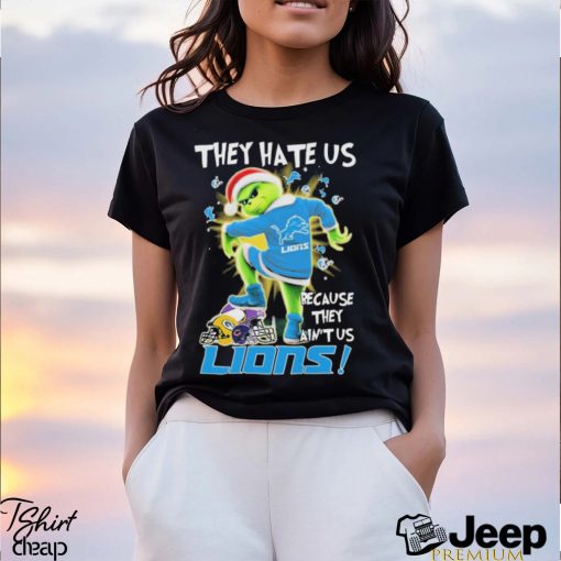 The Grinch Stomp On NFL Teams They Hate Us Because Ain’t Us Detroit Lions Christmas Shirt