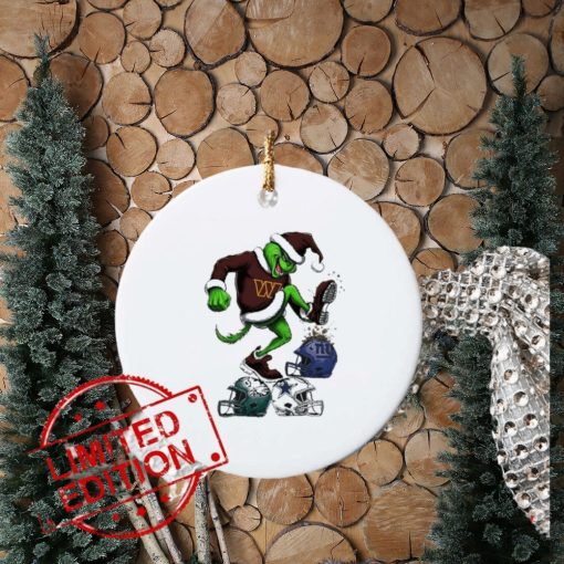 The Grinch Washington Commanders Stomp On NFL Teams Christmas Ornament