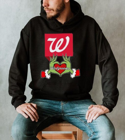 The Grinch hand love Walgreens logo Christmas shirt