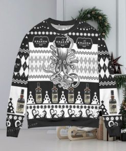 The Kraken Spiced Rum Argyle Christmas Ugly Sweater Mens