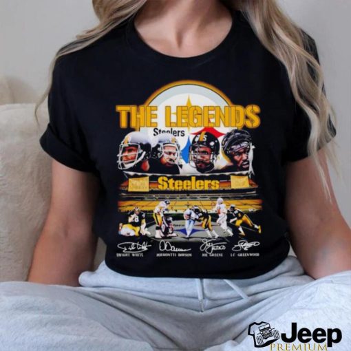 The Legends Pittsburgh Steelers Dwight White Dermontti Dawson Joe Greene signatures shirt