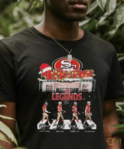 The Legends Santa Hat San Francisco 49ers Abbey Road Christmas Signatures Shirt