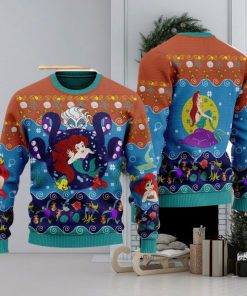 The Little Princess 3D Ugly Christmas Sweater, Princess Mermaid Xmas Ugly Christmas Sweater Men And Women Gift