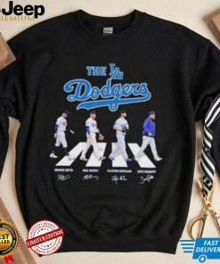 The Los Angeles Dodgers Betts Muncy Kershaw and Roberts abbey road 2023 signatures shirt