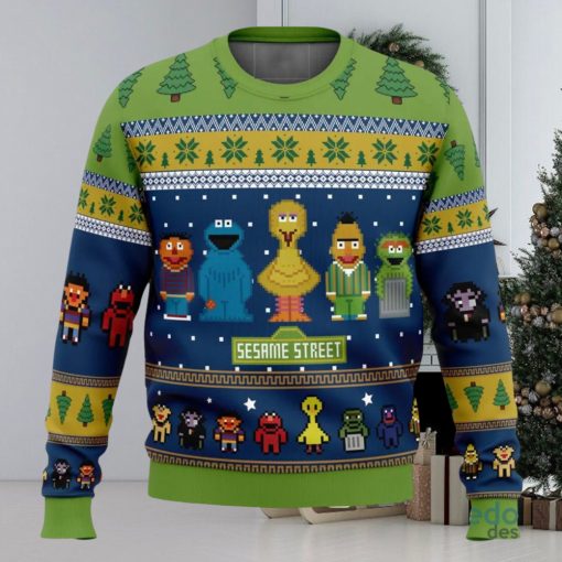 The Main Characters on Sesame Street 3D Ugly Christmas Sweater Christmas Gift Ideas Party Gift