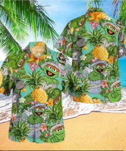 The Muppet Oscar The Grouch Pineapple Tropical Summer Hawaiian Shirt