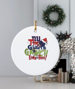 The New York Giants x Grinch Lives Here Christmas Ornament
