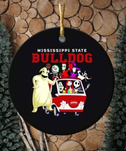 The Nightmare Before Christmas characters Mississippi State Bulldogs on the car ornament