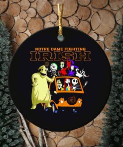 The Nightmare Before Christmas characters Notre Dame Fighting Irish on the car ornament