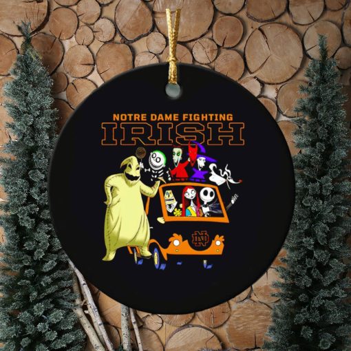 The Nightmare Before Christmas characters Notre Dame Fighting Irish on the car ornament