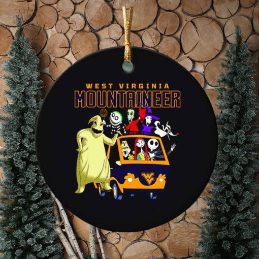 The Nightmare Before Christmas characters West Virginia Mountaineers on the car ornament