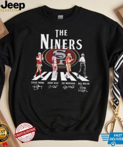 The Niner Abbey Road Steve Young Jerry Rice Joe Montana And Bill Walsh Signatures Shirt