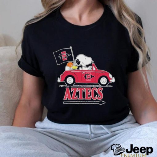 The Peanut Snoopy and Woodstock Riding Car San Diego State Aztecs 2023 Shirt